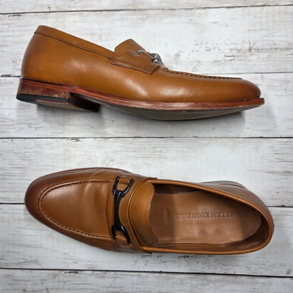 Allen Edmonds Sidney Bit Loafers Dress Shoes Mens 9 D Tan Leather USA Made